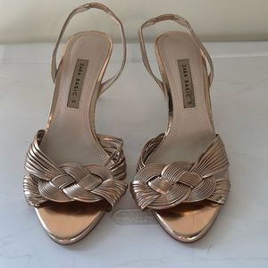 Zara - Braided strap sandal | Rose Gold | Size 8
